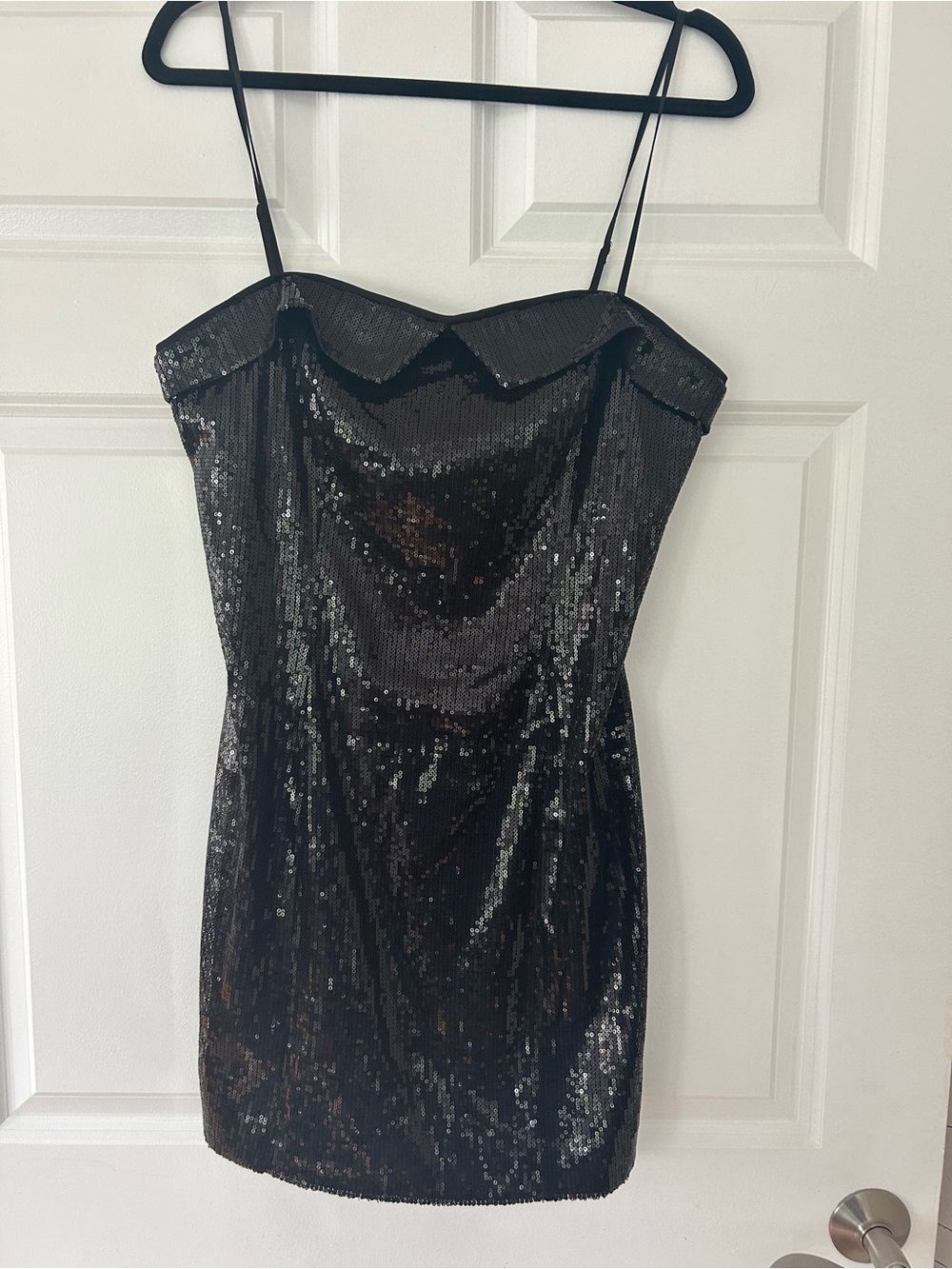 ASTR The Label Lexy Sequin minidress, black, size Medium